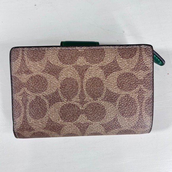 COACH Georgia Satchel Green Pebbled Leather Shoulder Crossbody Bag w Wallet - Picture 12 of 16